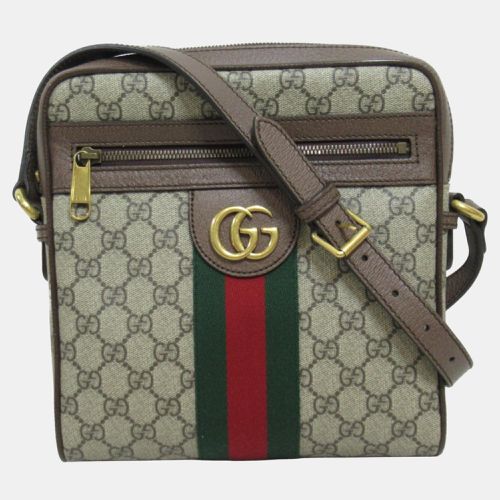 Gucci Beige Brown Canvas GG Supreme Ophidia Shoulder Bag - Gucci - Modalova