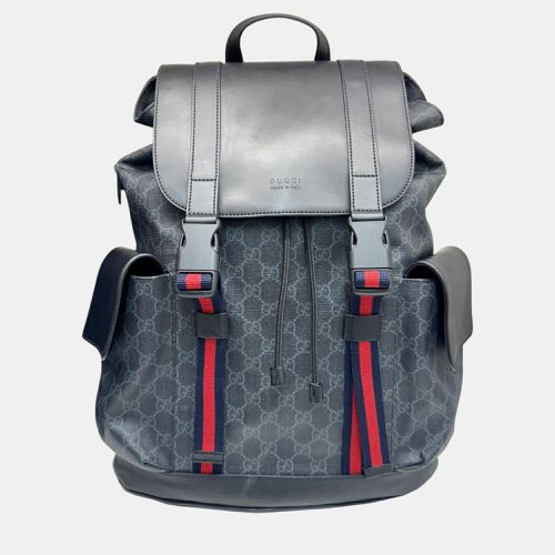 Grey Leather GG Supreme Backpack - Gucci - Modalova