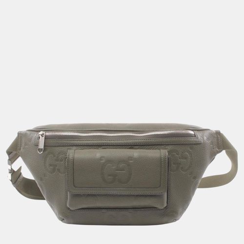 Khaki leather GG embossed waist bag - Gucci - Modalova