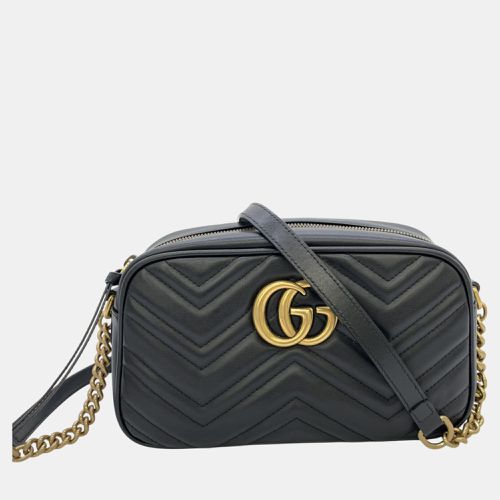 Gucci Beige Black GG canvas leather GG Marmond Shoulder Bag - Gucci - Modalova