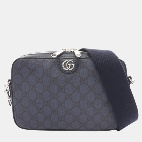 Gucci Navy Black Coated Canvas Leather Ophidia GG Supreme Shoulder Bag - Gucci - Modalova