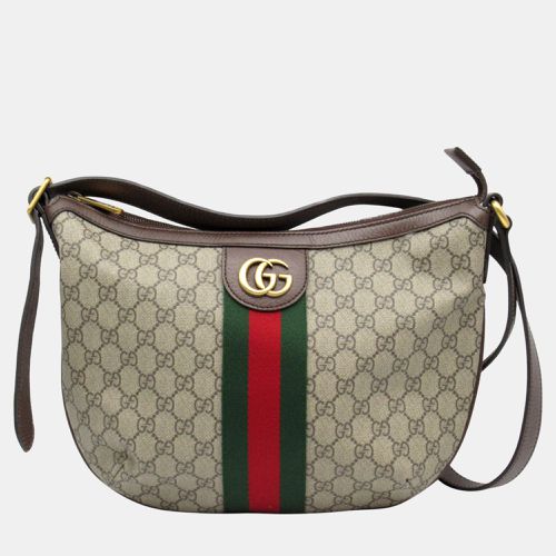 Gucci Beige Brown PVC Coated Canvas Leather GG Supreme Shoulder Bag - Gucci - Modalova