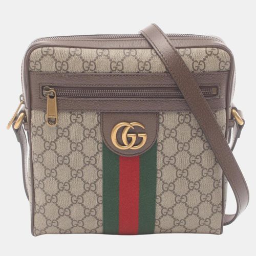 Gucci Beige Brown Multicolor Coated Canvas Leather Ophidia GG Small Supreme Shoulder Bag - Gucci - Modalova