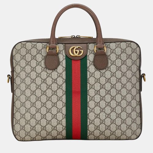 Gucci Beige Brown PVC Leather GG Supreme Sherry Line Ophidia Handbag - Gucci - Modalova