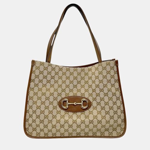 Gucci Brown Canvas Horsebit GG Handbag - Gucci - Modalova