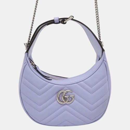 Gucci Leather GG Marmont Half Moon Shape Shoulder Bag - Gucci - Modalova