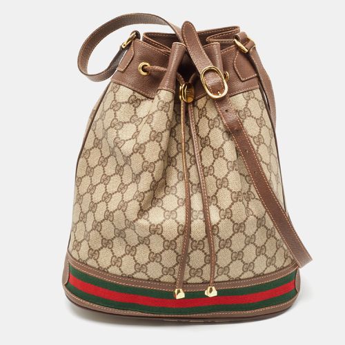 Gucci Beige/Brown GG Supreme Canvas and Leather Ophidia Bucket Bag - Gucci - Modalova