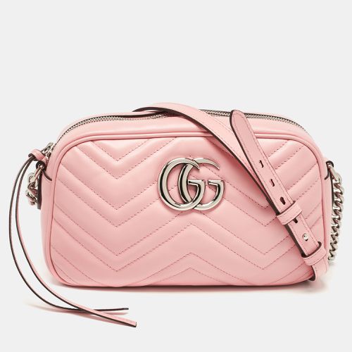 Gucci Pink Matelassé Leather Small GG Marmont Shoulder Bag - Gucci - Modalova