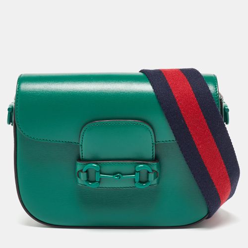 Gucci Dark Green Leather Horsebit 1955 Small Shoulder Bag - Gucci - Modalova