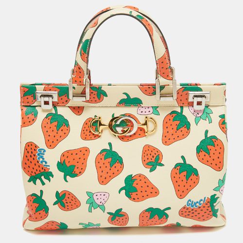 Gucci Multicolor Strawberry Print Leather Medium Zumi Tote - Gucci - Modalova