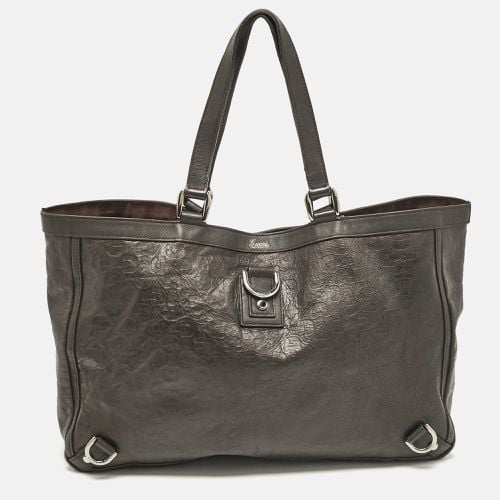 Gucci Dark Brown Horsebit Embossed Leather Abbey D-Ring Tote - Gucci - Modalova