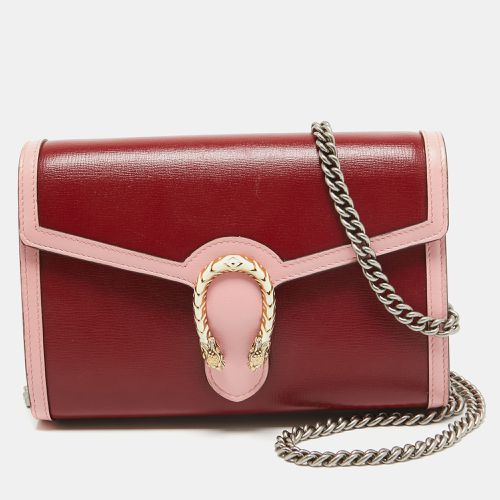 Gucci Red/Pink Leather Dionysus Wallet On Chain - Gucci - Modalova