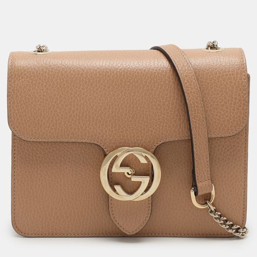 Gucci Brown Leather Interlocking G Crossbody Bag - Gucci - Modalova