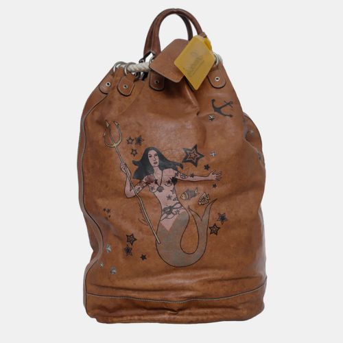 Gucci Mermaid Printed Drawstring Leather Backpack - Gucci - Modalova