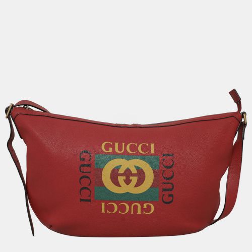 Gucci Leather Half Moon Logo Shoulder Bag - Gucci - Modalova