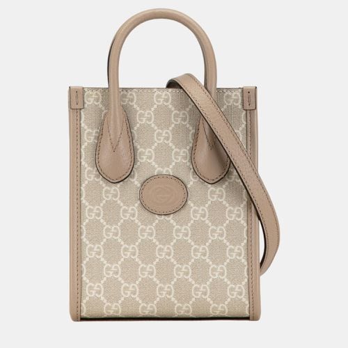 Gucci Beige/Brown Mini GG Supreme Interlocking G Satchel - Gucci - Modalova