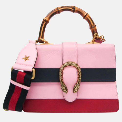 Gucci Navy Pink Red Bamboo Dionysus Leather Handbag - Gucci - Modalova