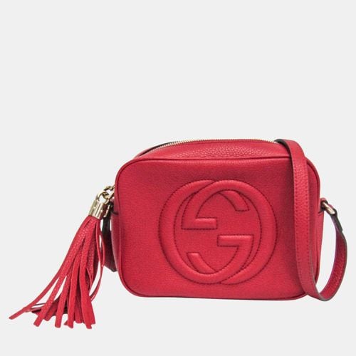 Gucci Red Interlocking G Leather Soho Disco Bag - Gucci - Modalova