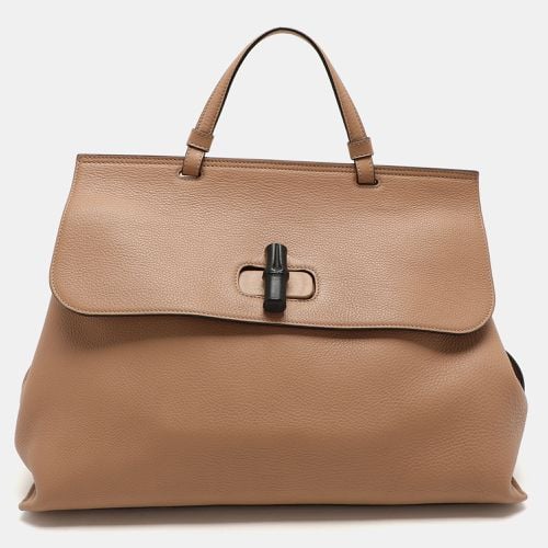 Gucci Brown Leather Bamboo Daily Top Handle Bag - Gucci - Modalova