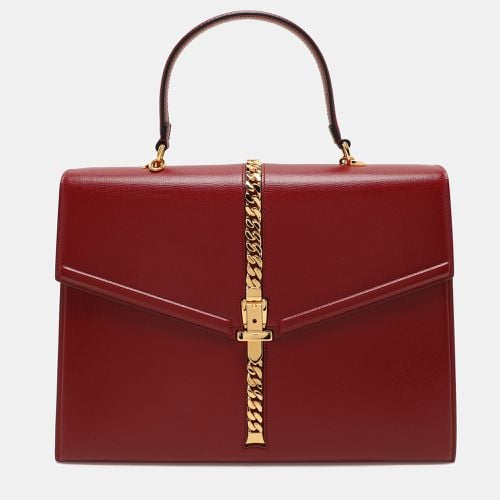 Gucci Red Leather Sylvie 1969 Top Handle Bag - Gucci - Modalova