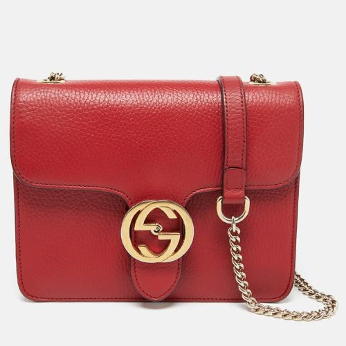 Gucci Red Leather Interlocking G Chain Shoulder Bag - Gucci - Modalova