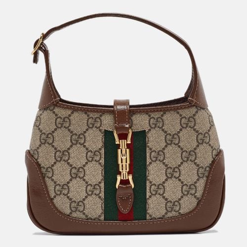 Gucci Brown/Beige GG Supreme Canvas and Leather Mini 1961 Jackie Shoulder Bag - Gucci - Modalova