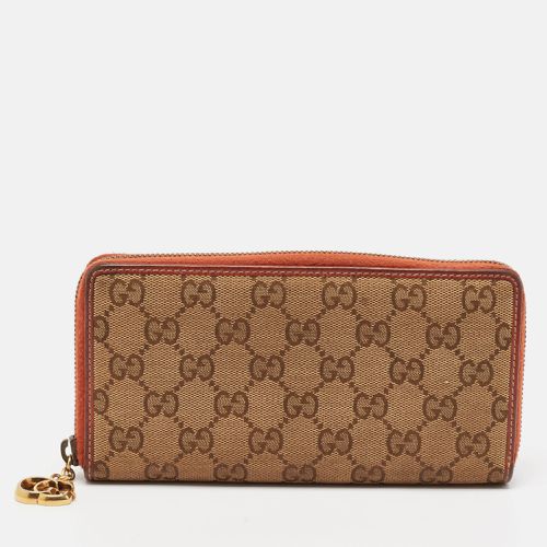 Gucci Beige/Orange GG Canvas and Leather GG Twins Zip Around Wallet - Gucci - Modalova