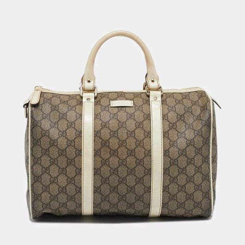 Gucci Beige/White GG Supreme Canvas and Leather Medium Joy Boston Bag - Gucci - Modalova