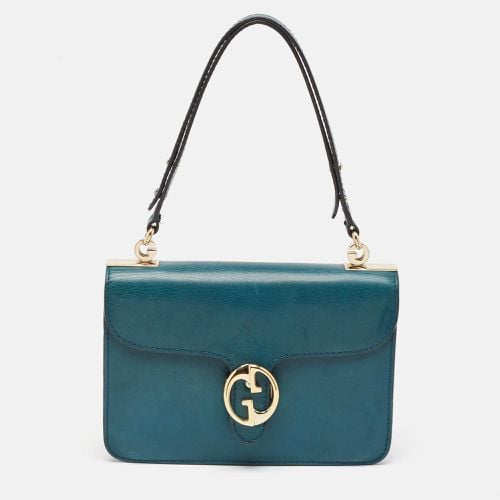 Gucci Teal Blue Leather 1973 Medium Flap Top Handle Bag - Gucci - Modalova