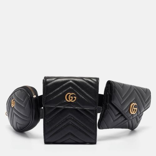 Gucci Black Matelassé Leather GG Marmont 2.0 Multi Belt Bag - Gucci - Modalova