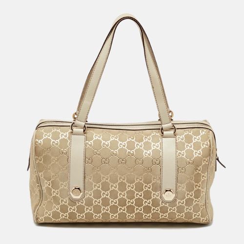 Off- GG Suede and Leather Charmy Boston Bag - Gucci - Modalova