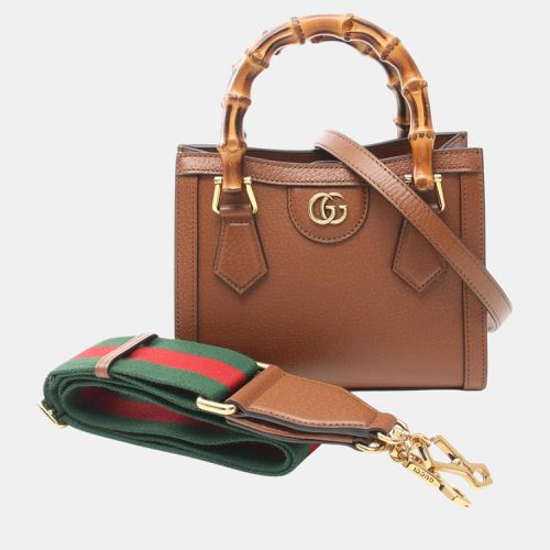 Gucci Brown Leather Diana Bamboo Tote Bag - Gucci - Modalova