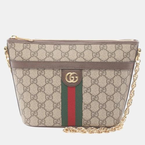 Gucci Beige Brown Multicolor Coated Canvas Leather Ophidia GG Supreme Shoulder Bag - Gucci - Modalova