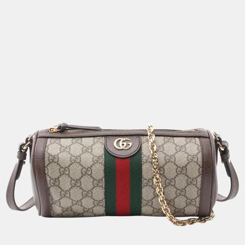 Gucci Beige Brown Multicolor Coated Canvas Leather Ophidia GG Supreme Shoulder Bag - Gucci - Modalova