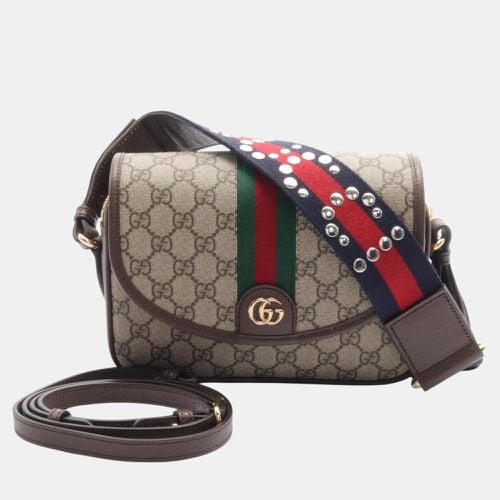 Gucci Beige Brown Coated Canvas Leather Ophidia Small GG Supreme Shoulder Bag - Gucci - Modalova