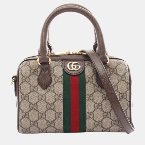 Gucci Beige Brown Coated Canvas Leather Ophidia Sherry Line Handbag - Gucci - Modalova