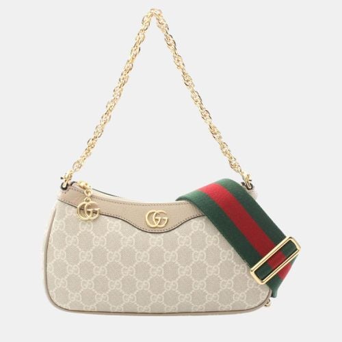 Gucci Beige Coated Canvas Leather Ophidia Small Gg Supreme Handbag - Gucci - Modalova