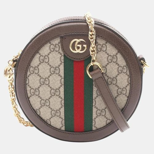 Gucci Coated Canvas Leather Beige Brown Ophidia Gg Supreme Shoulder Bag - Gucci - Modalova