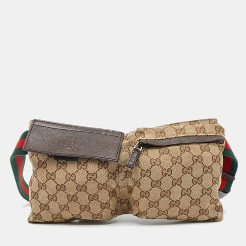 Gucci Beige/Brown GG Canvas and Leather Double Pocket Belt Bag - Gucci - Modalova