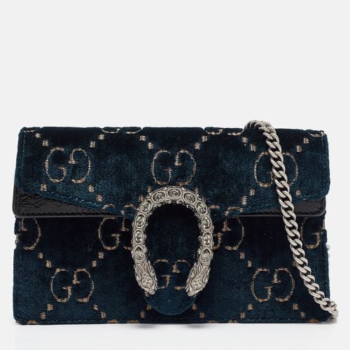 Gucci Dark Blue GG Velvet and Patent Leather Super Mini Dionysus Shoulder Bag - Gucci - Modalova