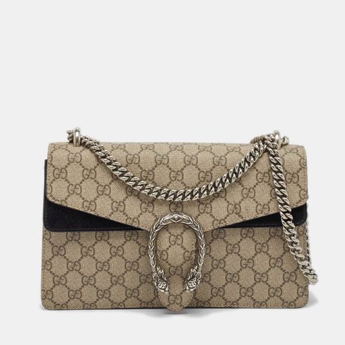 Gucci Beige/Black GG Supreme Canvas and Suede Small Dionysus Shoulder Bag - Gucci - Modalova