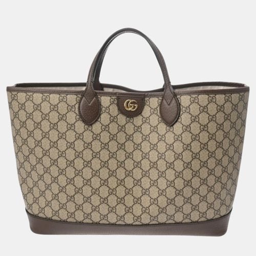 Gucci Greige/Brown PVC Leather GG Supreme Ophidia Tote bag - Gucci - Modalova