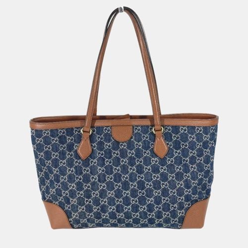 Gucci Blue Brown Ophidia GG Denim Tote Bag - Gucci - Modalova