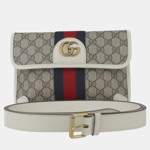 Gucci Supreme Canvas Leather Beige White Ophidia Belt Bag - Gucci - Modalova