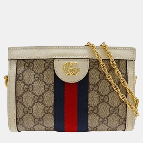 Gucci Beige Ivory Ophidia Chain Pochette Shoulder Bag - Gucci - Modalova