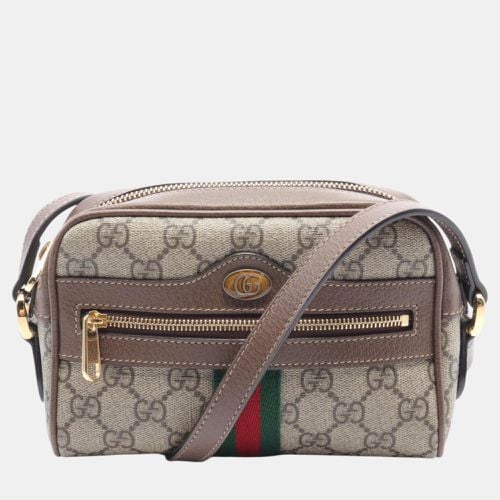 Gucci Coated Canvas Leather Beige Brown Multicolor Ophidia GG Supreme Shoulder Bag - Gucci - Modalova