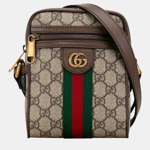 Gucci Beige Brown PVC Leather GG Supreme Ophidia Sherry Line Shoulder Bag - Gucci - Modalova