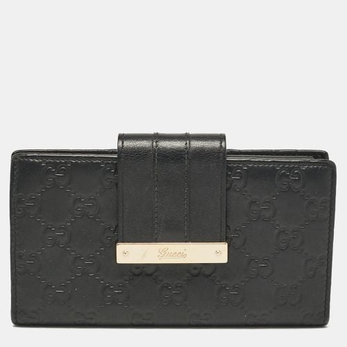 Gucci Black Guccissima Leather New Ladies Web Continental Wallet - Gucci - Modalova