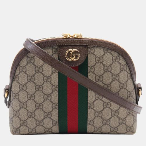 Gucci Coated Canvas Leather Beige Brown Multicolor Ophidia GG Supreme Shoulder Bag - Gucci - Modalova