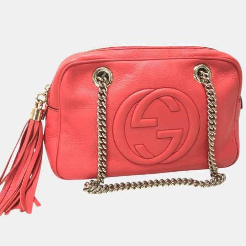 Gucci Pink Begonia Interlocking G Double Chain Shoulder Bag - Gucci - Modalova